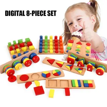 

8PCS/Set Children's Teaching Aids Combination Puzzle Early Education Enlightenment Parent - Child Interactive Toys Brain Game
