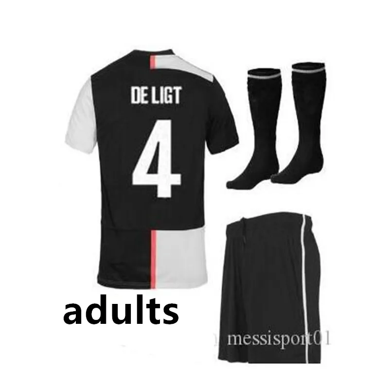Комплект для взрослых+ носки juve Футбольная Футболка BUFFON Dybala DE LIGT Ramsey Ronaldo Kean футболка для взрослых 19/20 Uwen - Цвет: shirt