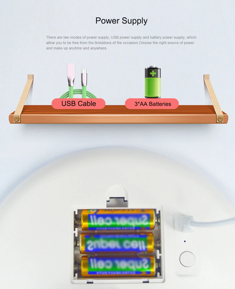 Touch Screen Makeup Mirror 5X Magnifying Flexible Mirror Brightness Adjustable LED Light Vanity Mirror Make Up Miroir Maquillage 13