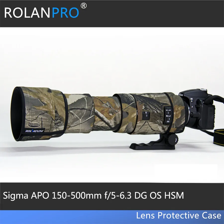 Линзы rolanpro камуфляж пальто дождевик для Sigma APO 150-500 мм f/5-6,3 DG OS линза HSM защитный рукав пистолеты чехол для улицы