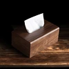 Walnut Tissue Box with Removable Lid Luxury Wooden Paper Holder Napkins Case 5