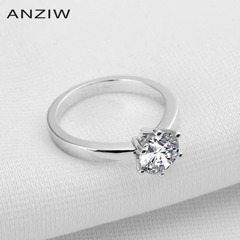 

Classic 1 Carat Round Cut Solitaire Finger Ring Engagement Wedding Accessories 6 Claws 925 Sterling Silver Lover Rings