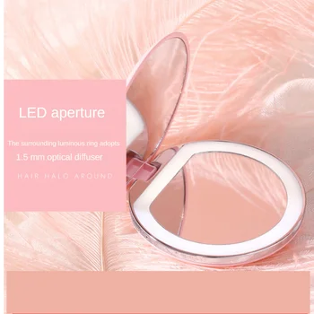 

Portable LED Makeup Mirror 3x HD Magnifier Cosmetic Mirror With Light ABS Material Foldable Makeup Mirror G0103