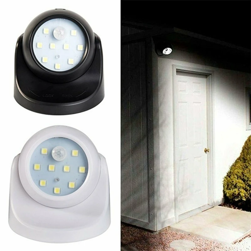 solar fence lights 360° Battery Operated Indoor Outdoor Garden Motion Sensor Security LED Light New solar panel lights