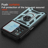 KEYSION odporny na wstrząsy futerał do Redmi 10 uwaga 11 10 Pro 11T 10S 9 Push Pull ochrona aparatu telefon pokrywa dla POCO M3 M4Pro F3 X3 GT 3