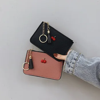 

2020 new Women's Laser Plaid Cute Short Key Case Japan and South Korea Fashion Coin Purse Student Mini Coin Bag Coin Slim Pouch