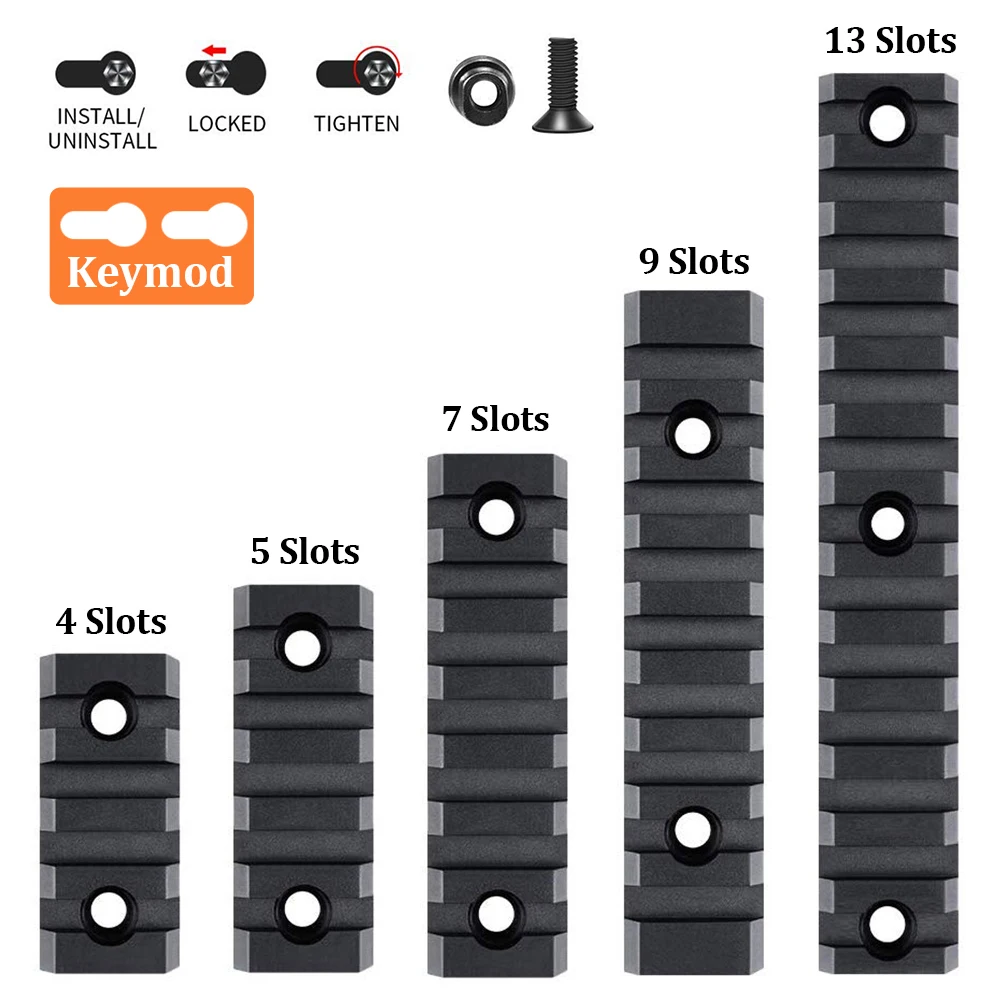 Tactical 4/5/7/9/13 Slots 21mm Keymod Picatinny Rail Keymod Handguard AR15 Rifle Scope Mount Base Rail Hunting Gun Accessories-0