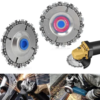 

22 Tooth Grinder Chain Disc Wood Carving 5 In Chain Woodworking Saw Blade Cutting Blade Wood Slotted Saw Blade For Angle Grinder