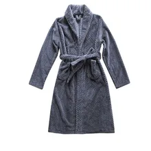 Зимние халаты, мужские пижамы, мужские плотные теплые флисовые халаты, мужские халаты с отложным воротником и длинным рукавом, халаты для пары