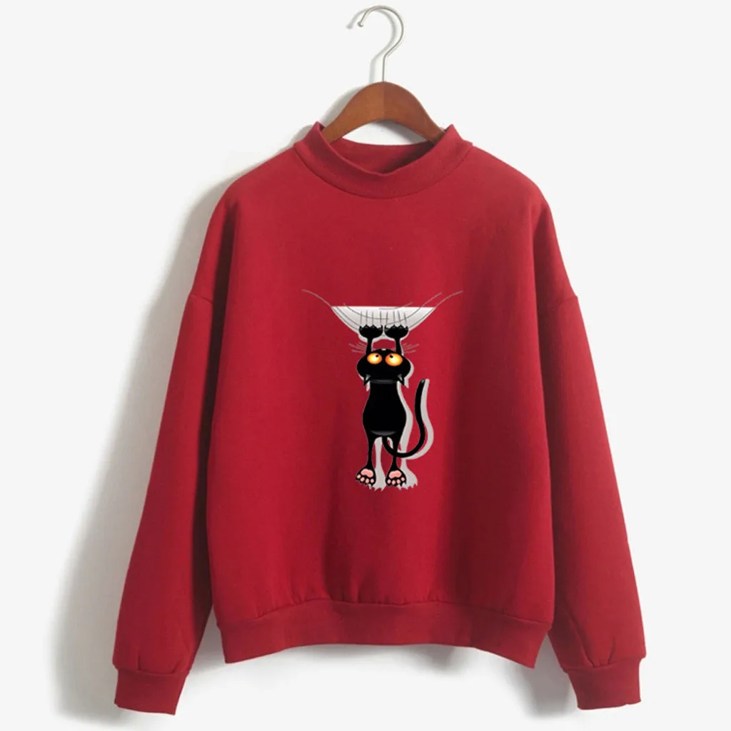 Hoodies Women Autumn 2019 Cartoon animal Print o-neck Harajuku Streetwear Hoodie Hoodies And Sweatshirts Women Pullovers Clothes