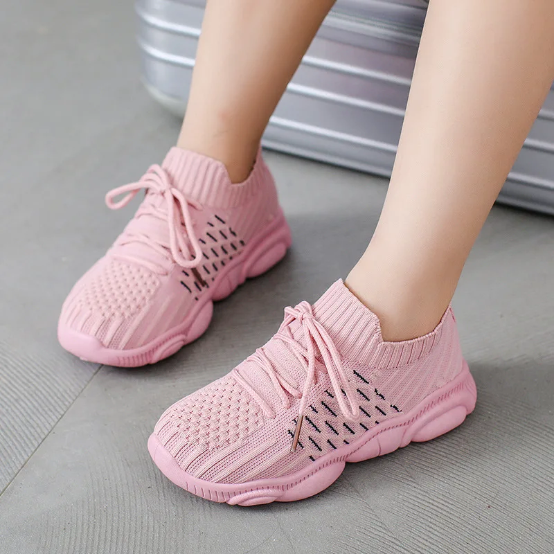 Children Casual Sneakers Spring Autumn Air Mesh Lace-up Sport Shoes Kids Sneakers Breathable Boys Girls Shoes