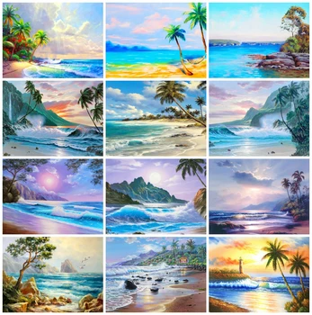 

EverShine Diamond Painting Full Square Landscape Diamond Embroidery Seaside Cross Stitch Sea Scenery Art Hobby Giift Wall Decor
