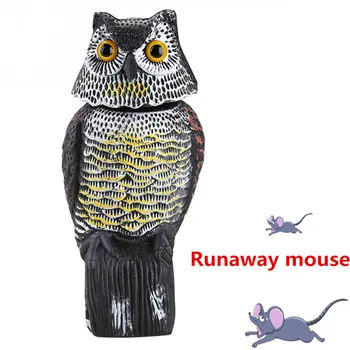 

Wind Action Decor Fake Owl Decoy Yard Repellent Realistic Pest Control Garden Protection Rotating Head Ornaments Bird Scarer