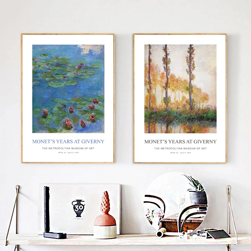 

Claude Monet Art Exhibition Posters and Prints Vintage Painting Impressionism Fine Art Wall Pictures for Living Room Home Decor