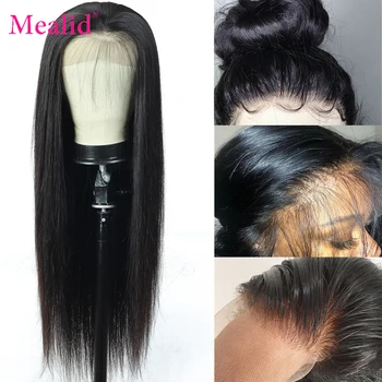 

Mealid Peruvian Straight Lace Front Human Hair Wigs 13X4/13X6 Long Wigs Remy Hair PrePlucked With Baby Hair For Black Women 150%