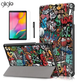

Gligle Magnet close Leather Case cover for Samsung Galaxy Tab A 10.1 2019 T510 Tablet protective shell+screen film+touch pen