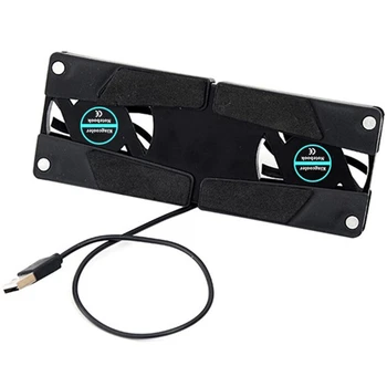 

Laptop Desk Support Dual Cool Fan Notebook Computer Stand Foldable USB Rack Holder Black Laptop Heat Dissipation Stand