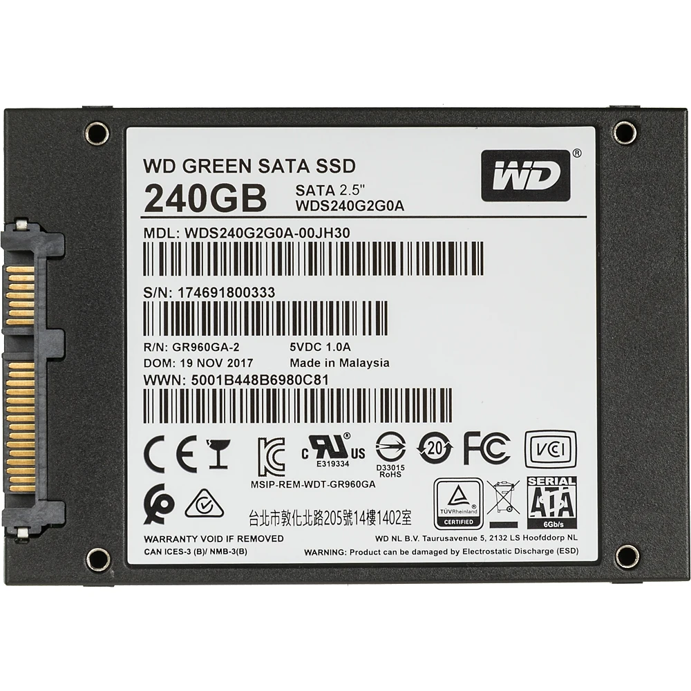 SSD накопитель WD Green WDS240G2G0A 240Гб