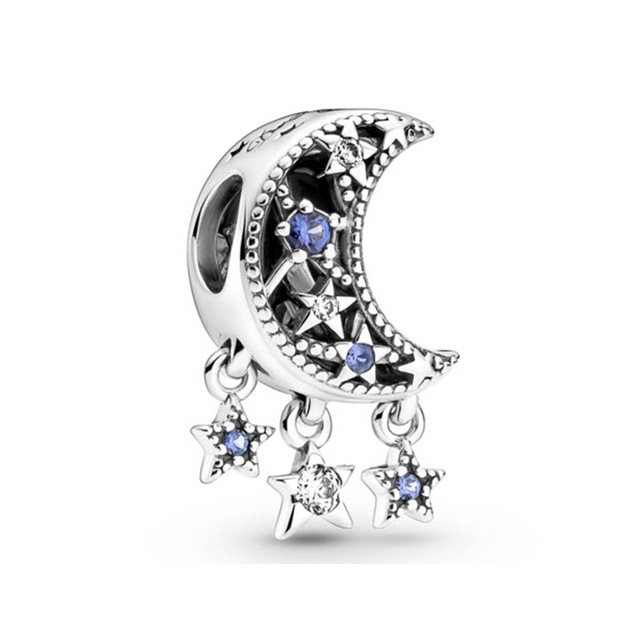 European  925 Sterling Silver Christmas Blue Moon Star Tree Halloween Skull Jack Beads Fit Original Pandora Charms Bracelet