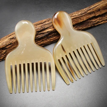 

High Quality Yak Horn Comb Wide Teeth Thick Classical Craft Comb Scalp Massage Anti-Static Hair Care Unisex Hairstyling Tool