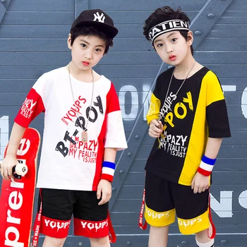 

Boys Jazz Dance Costumes Fashion Street Dance Practice Wear Hip Hop Rave Outfits Kids Stage Performance Clothing 2 Pcs DC4187