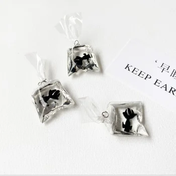 

10Pcs Transparent Resin Goldfish Charms Small Fish In Water Bag Jewelry Pendant Fish Bag Earrings Pendant Handmade DIY Material