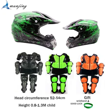 

With Gift Children Safety Vest Armor Motorcycle Equipment Cycling Baby Head protector 52-54cm helmet Scooter full body armor LL