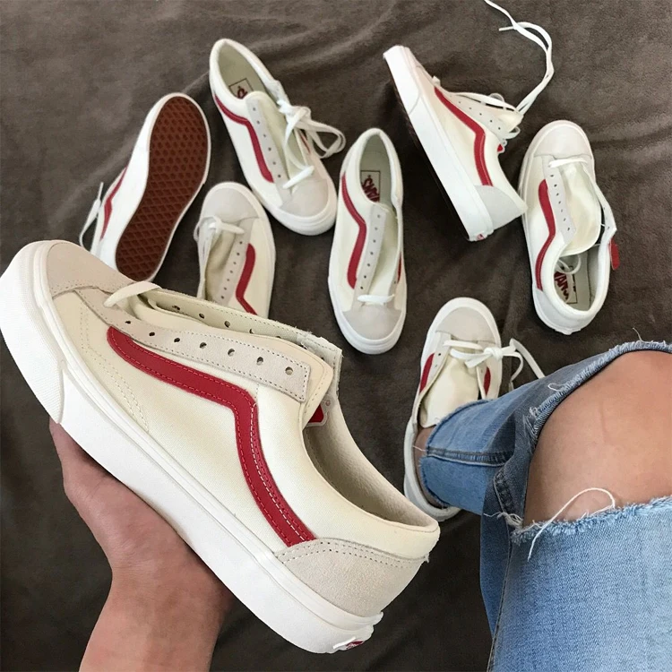 VANS стиль 36 Мужская и женская обувь для скейтборда Аутентичные классические уличные спортивные низкие плоские парусиновые туфли для отдыха VN0A3DZ3RFX