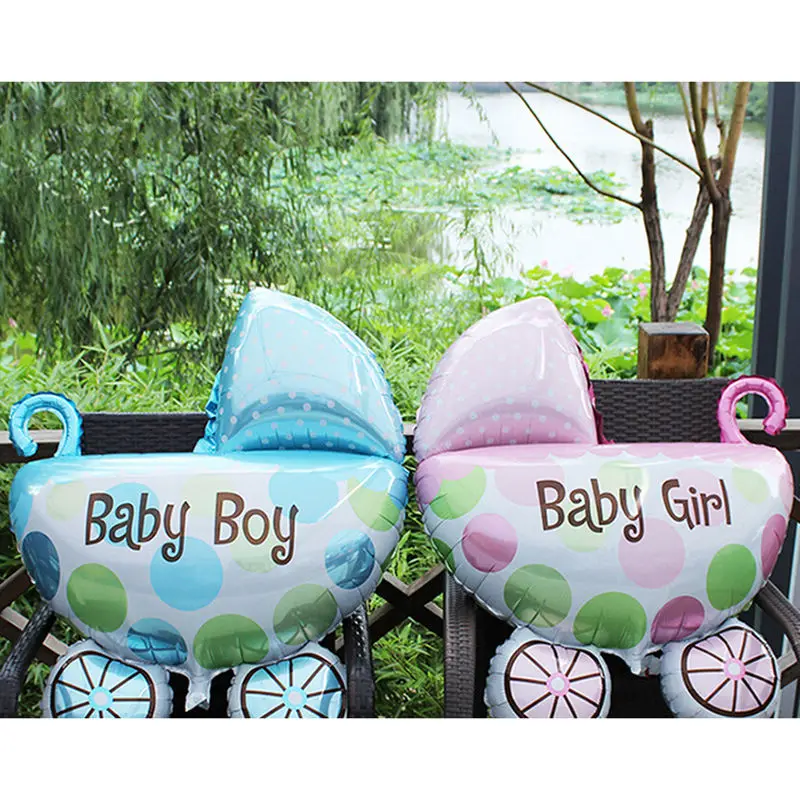 Baby Shower Ballons Lovely Large Stroller Foil Balloons Air Inflatable Birthday Anniversary party Decorations