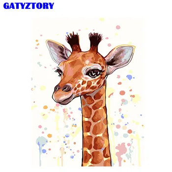 

Frameless DIY Painting By Numbers Animals head Coloring By Numbers Kitchen Wall Decor Modern Home Wall Art on canvas Home gift