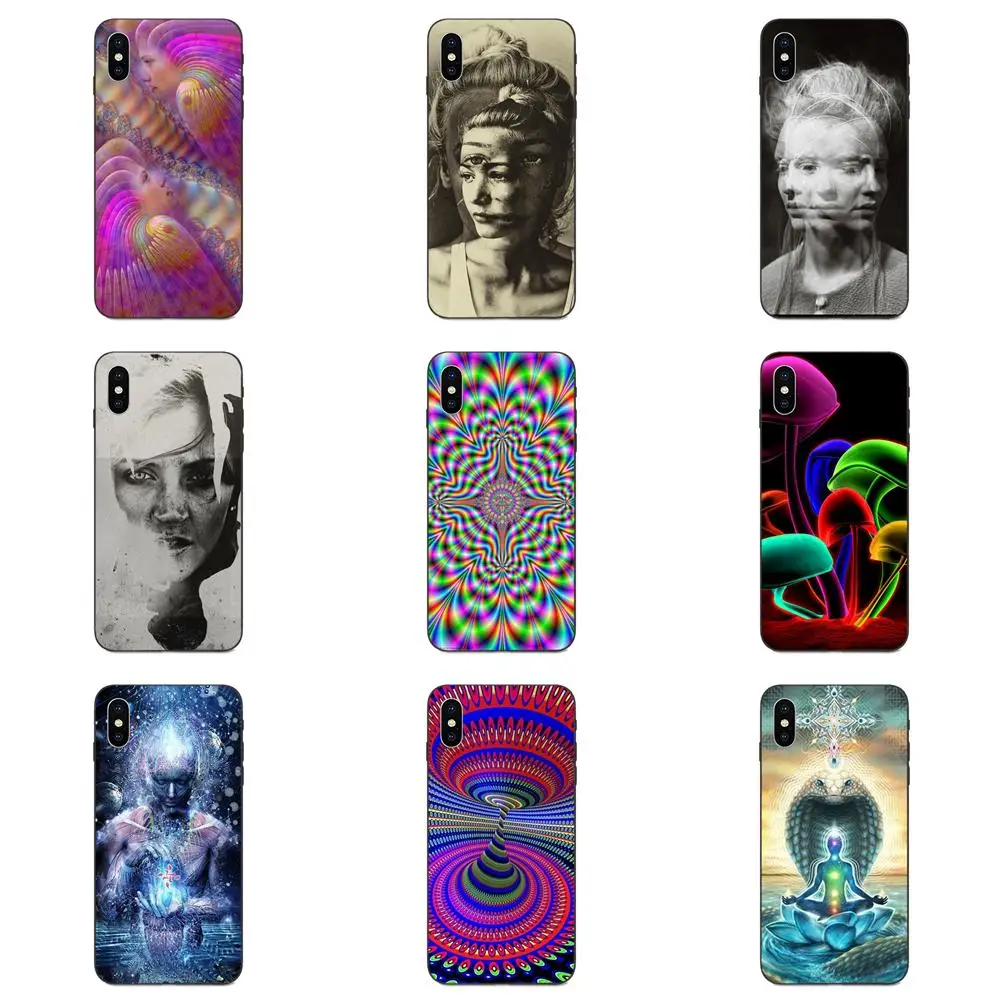 

Soft Silicone TPU Black Cover Case For Huawei Honor 5A 6A 6C 7A 7C 7X 8 8A 8C 8X 9 9X 10 10i 20 Lite Pro Psychedelic