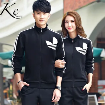 

KE Sports and leisure men's sportswear suits sport set women's run fitness large size couple trousers sweater love tracksuit