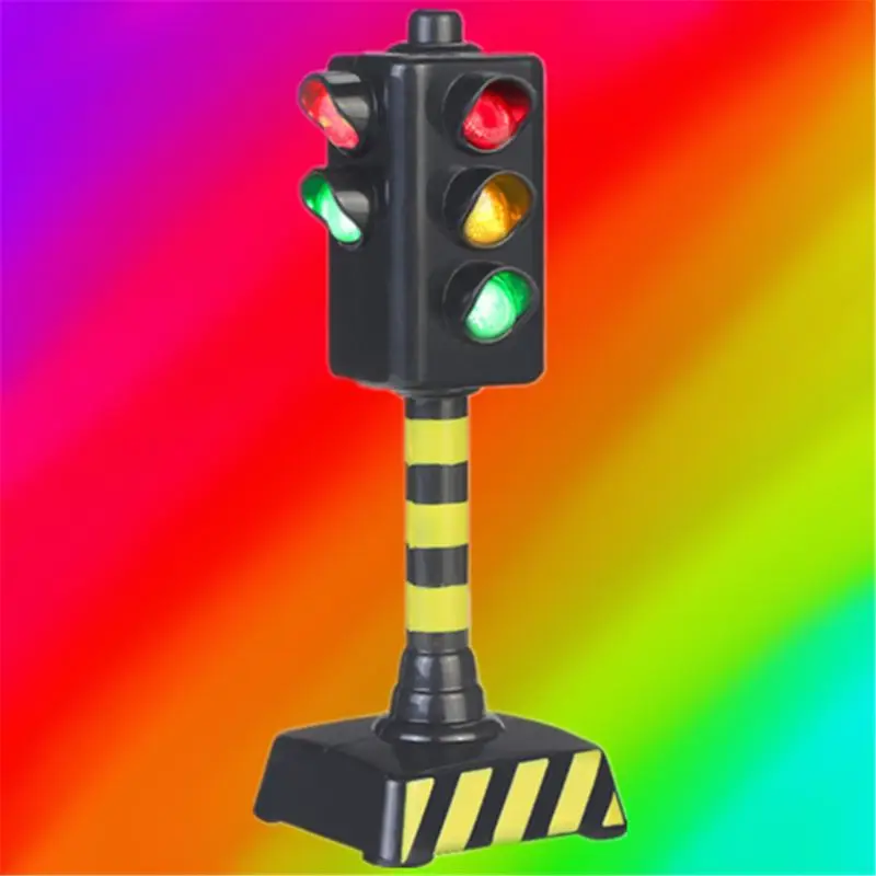 Mini Traffic Signs Road Light Block with Sound LED Children Safety Kids Educational Toys Perfect Gifts 3