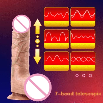 Thrusting Dildo for Women Telescopic Heating Realistic Dildo Vibrator Penis With Suction Cup G Spot Stimulate Sex Toys For Adult 3