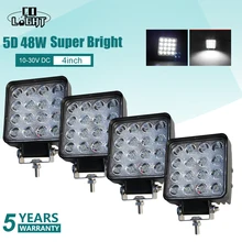 CO LIGHT 5D 4 дюйма 48 Вт квадратный светодиодный Рабочий фонарь для вождения светодиодный фонарь дневная ходовая лампа высокой мощности для Jeep 4x4 внедорожная подсветка для габаритных автомобилей Лодка 12 В 24 В