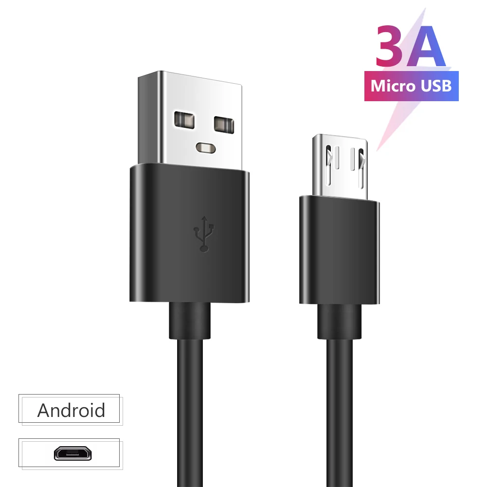 0,25/1/1,5/2/3 м микро Usb 3a быстро зарядный кабель синхронизации данных Шнур для Kindle Fire samsung huawei Windows телефонов PS4 принтеры