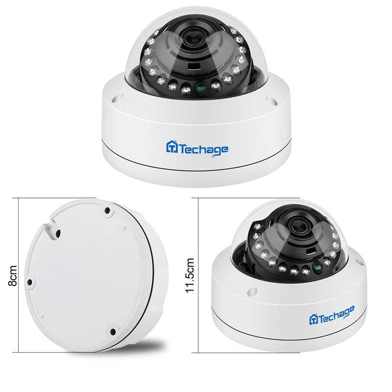 Techage H.265 8CH 5MP HD POE NVR Kit POE CCTV System Audio Microphone Dome IP Camera Indoor P2P Vid - 32852936395