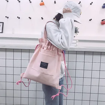 

Canvas Backpack School Student Creative Dual-Purpose Single Shoulder Backpack Drawstring Bag Multi-purpose Shoulder Bag LD020