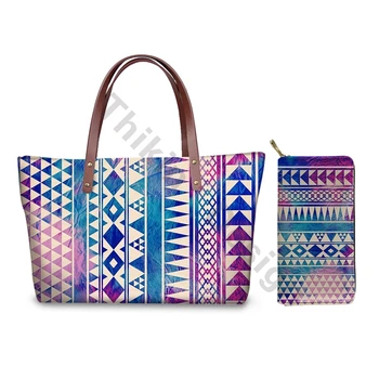

Beach Bags For Women Aztec Tradition Printing Shoulder Bag Ladies 2pcs/set Luxury Purse&Handbags Sac A Main 2020 New