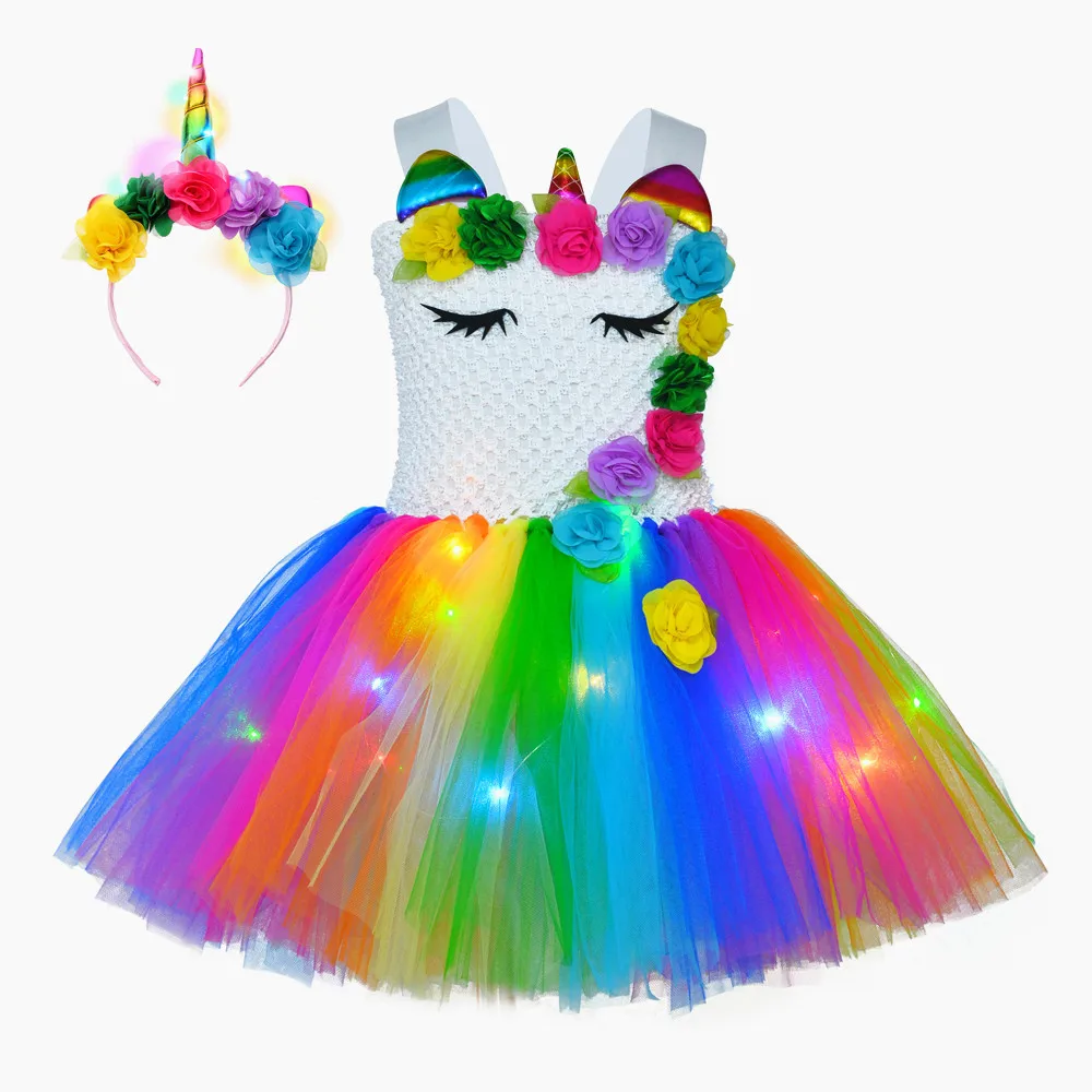 Christmas Unicorn Glowing Dress With LED Lights