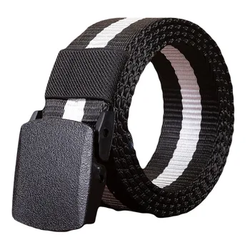

Men's Belts 2020 New Brand Unisex Design Plastic Steel Buckle Belt Man Quality Canvas Elastic Belts Waistband Casual Men #L20