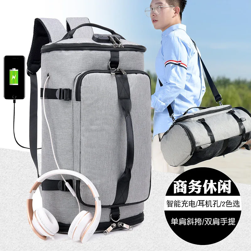

Backpack Men Outdoor Travel Multi-functional Big Backpack Versatile Large Capacity Canvas High School Schoolbag