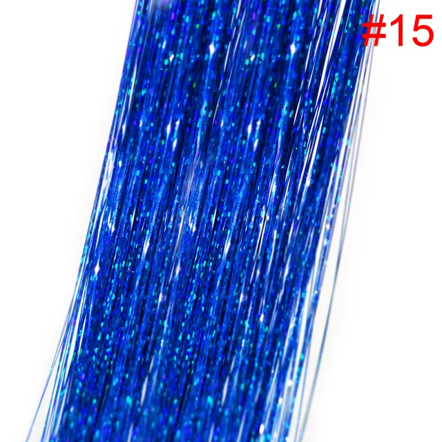 Sparkle Shiny Hair Tinsel Holographic Hair Dazzles Bling Twinkle Glitter Hair Extensions Colorful Hair Accessories For Braiding 1pc color15