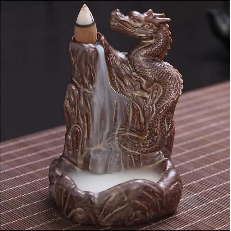 Дым водопад печь для ароматерапии Прекрасный маленький монах керамическая курильница с обратным потоком ладан горелки фиолетовый; песок палочки для благовоний держатель