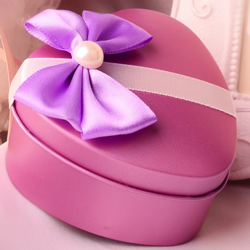 Sweet Wedding Candy Storage Box 12 pcs/lot Purple Heart For Sundries Gift Container Small Metal Coin Pill Boxes Suger Cases | Дом и сад