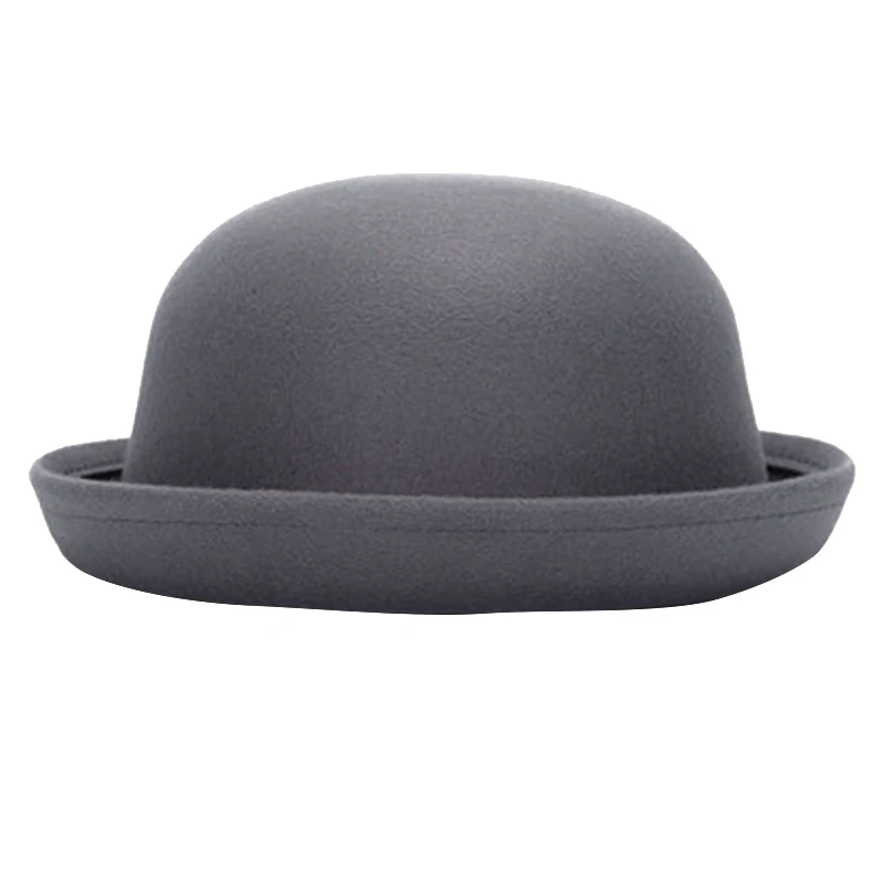 adult gray JODIMITTY, модная зимняя шапка для женщин, винтажная, для взрослых, леди, милая, детская, элегантная, трендовая, шерсть, фетр, котелок, шапки для девочек и мальчиков - Цвет: adult gray