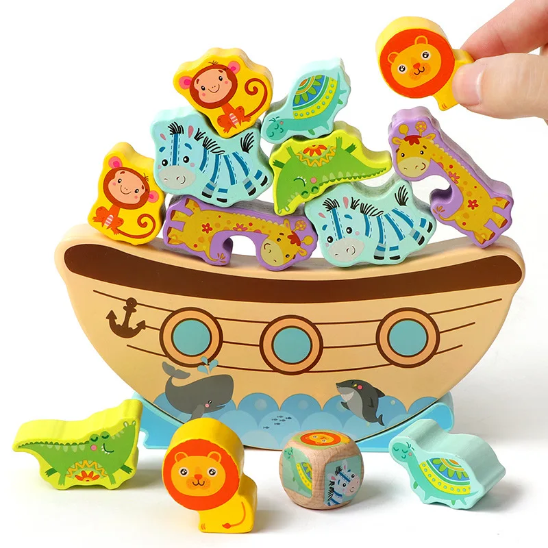 Bloques de construcción de Barco Pirata para niños, juguete de ladrillos para armar barco pirata, apilar animales marinos