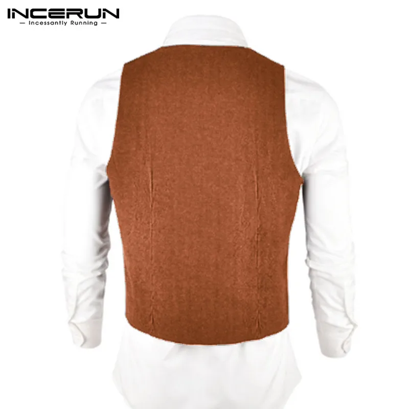INCERUN, Деловой, Повседневный, мужской, однотонный, костюм, жилеты, модный, комфортный, Ретро стиль, мужской жилет, тонкий, нежный, мужской, деловой, пиджаки, жилеты