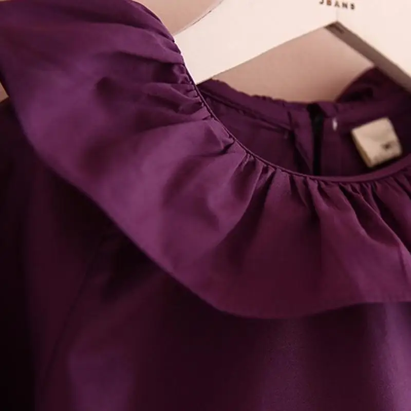 Toddler girl shirts spring fashion long sleeve ruffle tops kids clothes white purple blue color baby girls blouses
