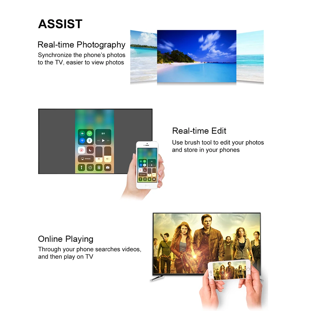 Kebidu беспроводной HDMI TV Stick M2 WiFi Дисплей Dongle приемник Miracast для телефона Android
